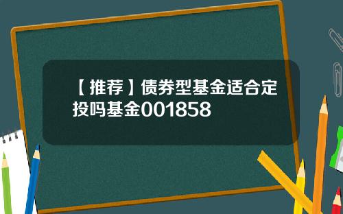【推荐】债券型基金适合定投吗基金001858