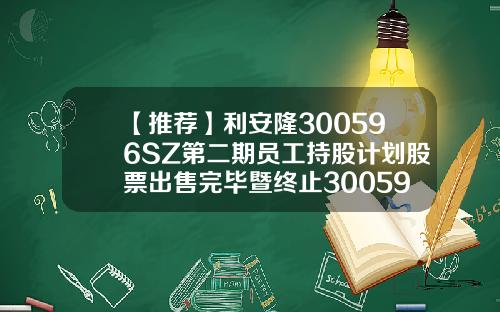 【推荐】利安隆300596SZ第二期员工持股计划股票出售完毕暨终止300596股票资讯网