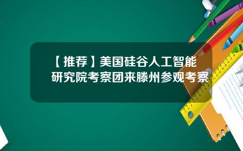 【推荐】美国硅谷人工智能研究院考察团来滕州参观考察