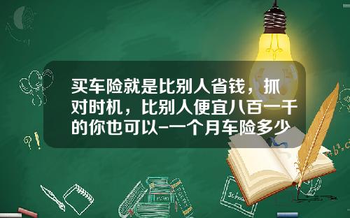 买车险就是比别人省钱，抓对时机，比别人便宜八百一千的你也可以-一个月车险多少钱