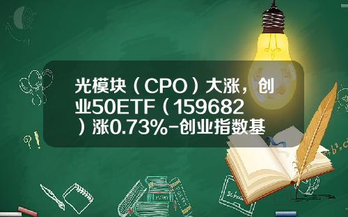 光模块（CPO）大涨，创业50ETF（159682）涨0.73%-创业指数基金