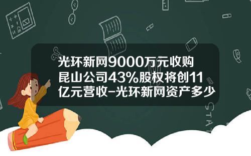 光环新网9000万元收购昆山公司43%股权将创11亿元营收-光环新网资产多少