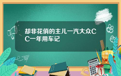 却非花俏的主儿一汽大众CC一年用车记