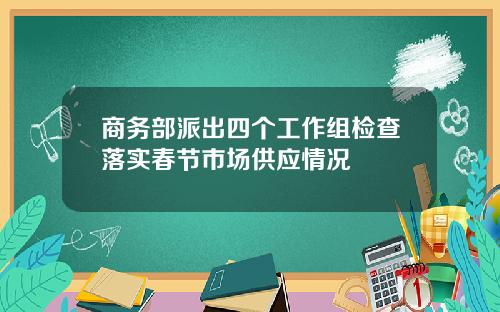 商务部派出四个工作组检查落实春节市场供应情况