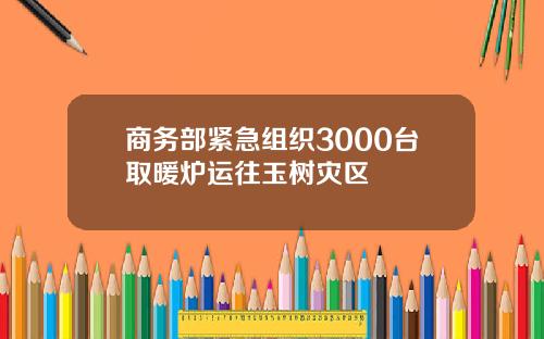 商务部紧急组织3000台取暖炉运往玉树灾区