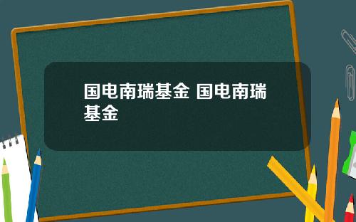 国电南瑞基金 国电南瑞 基金