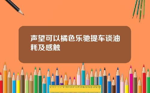 声望可以橘色乐驰提车谈油耗及感触