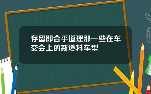 存留即合乎道理那一些在车交会上的新燃料车型