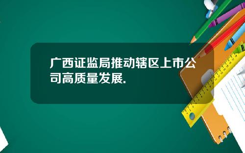 广西证监局推动辖区上市公司高质量发展.