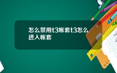 怎么禁用t3帐套t3怎么进入帐套