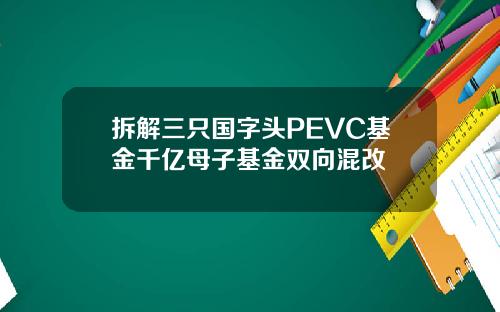 拆解三只国字头PEVC基金千亿母子基金双向混改