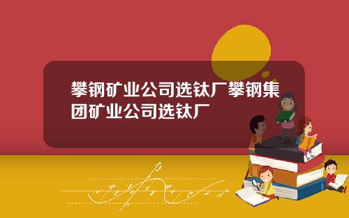 攀钢矿业公司选钛厂攀钢集团矿业公司选钛厂