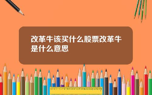 改革牛该买什么股票改革牛是什么意思