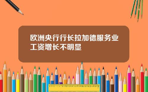 欧洲央行行长拉加德服务业工资增长不明显