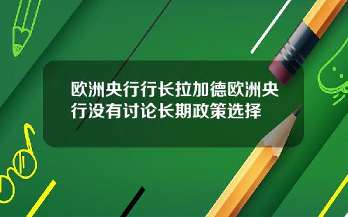 欧洲央行行长拉加德欧洲央行没有讨论长期政策选择