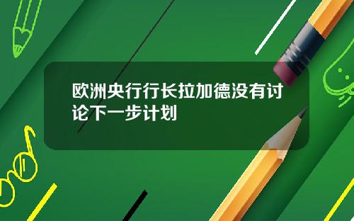 欧洲央行行长拉加德没有讨论下一步计划