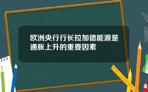 欧洲央行行长拉加德能源是通胀上升的重要因素