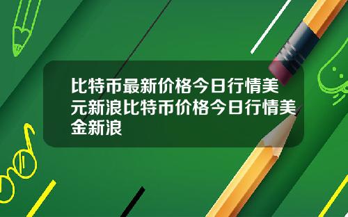 比特币最新价格今日行情美元新浪比特币价格今日行情美金新浪