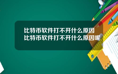 比特币软件打不开什么原因比特币软件打不开什么原因呢
