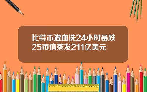 比特币遭血洗24小时暴跌25市值蒸发211亿美元
