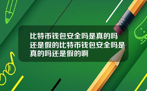 比特币钱包安全吗是真的吗还是假的比特币钱包安全吗是真的吗还是假的啊
