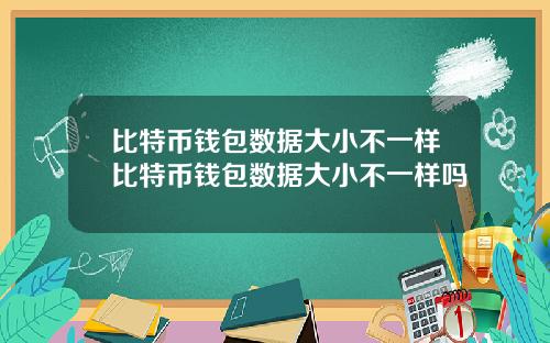 比特币钱包数据大小不一样比特币钱包数据大小不一样吗