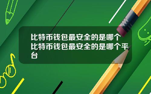 比特币钱包最安全的是哪个比特币钱包最安全的是哪个平台