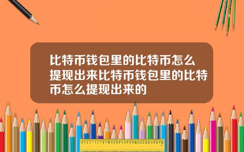 比特币钱包里的比特币怎么提现出来比特币钱包里的比特币怎么提现出来的