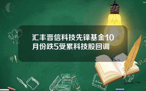 汇丰晋信科技先锋基金10月份跌5受累科技股回调