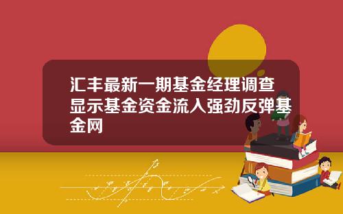 汇丰最新一期基金经理调查显示基金资金流入强劲反弹基金网