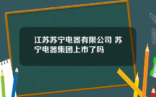 江苏苏宁电器有限公司 苏宁电器集团上市了吗