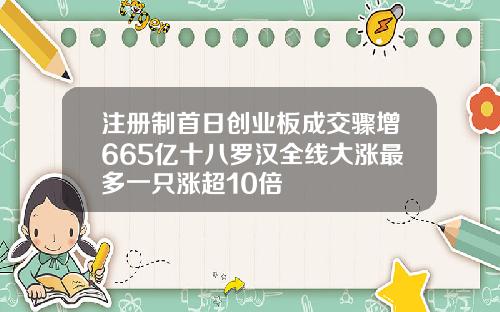 注册制首日创业板成交骤增665亿十八罗汉全线大涨最多一只涨超10倍