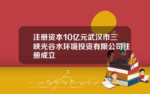 注册资本10亿元武汉市三峡光谷水环境投资有限公司注册成立