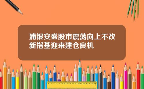 浦银安盛股市震荡向上不改新指基迎来建仓良机