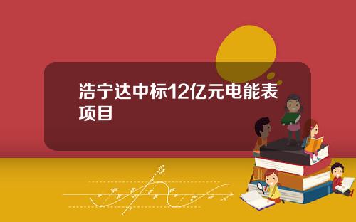 浩宁达中标12亿元电能表项目