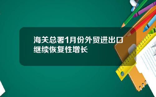 海关总署1月份外贸进出口继续恢复性增长