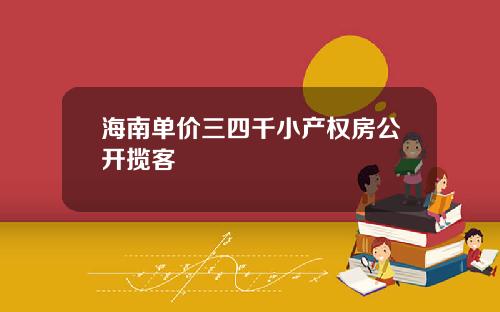 海南单价三四千小产权房公开揽客