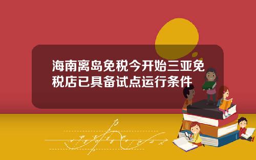 海南离岛免税今开始三亚免税店已具备试点运行条件