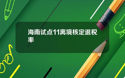 海南试点11离境核定退税率
