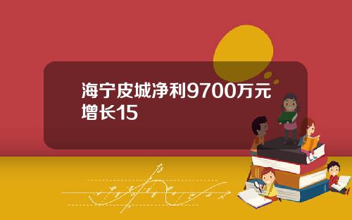 海宁皮城净利9700万元增长15