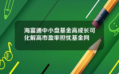 海富通中小盘基金高成长可化解高市盈率担忧基金网
