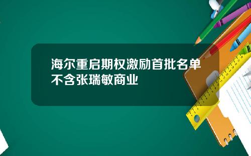 海尔重启期权激励首批名单不含张瑞敏商业