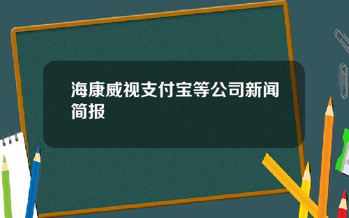 海康威视支付宝等公司新闻简报