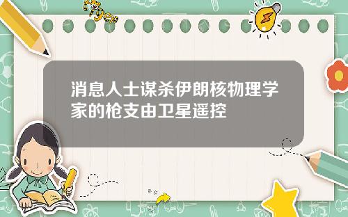 消息人士谋杀伊朗核物理学家的枪支由卫星遥控