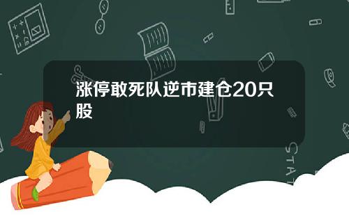 涨停敢死队逆市建仓20只股