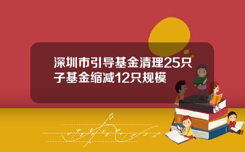 深圳市引导基金清理25只子基金缩减12只规模