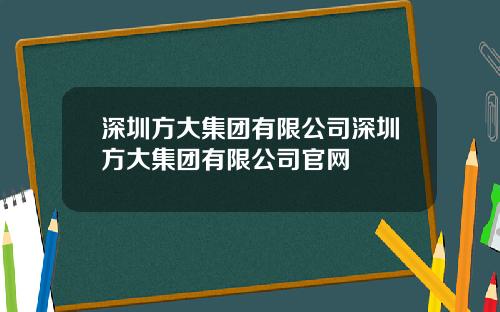 深圳方大集团有限公司深圳方大集团有限公司官网