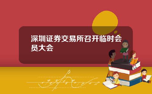深圳证券交易所召开临时会员大会