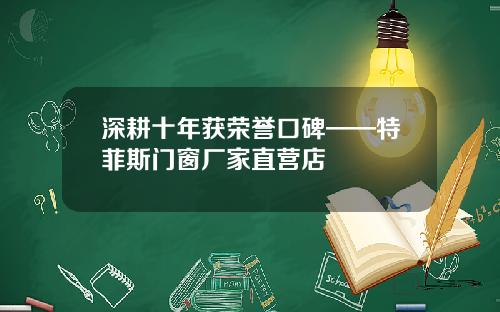 深耕十年获荣誉口碑——特菲斯门窗厂家直营店