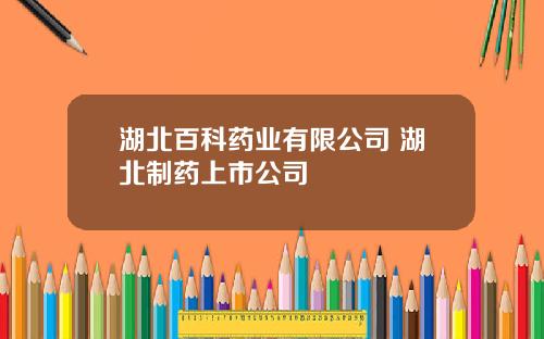 湖北百科药业有限公司 湖北制药上市公司